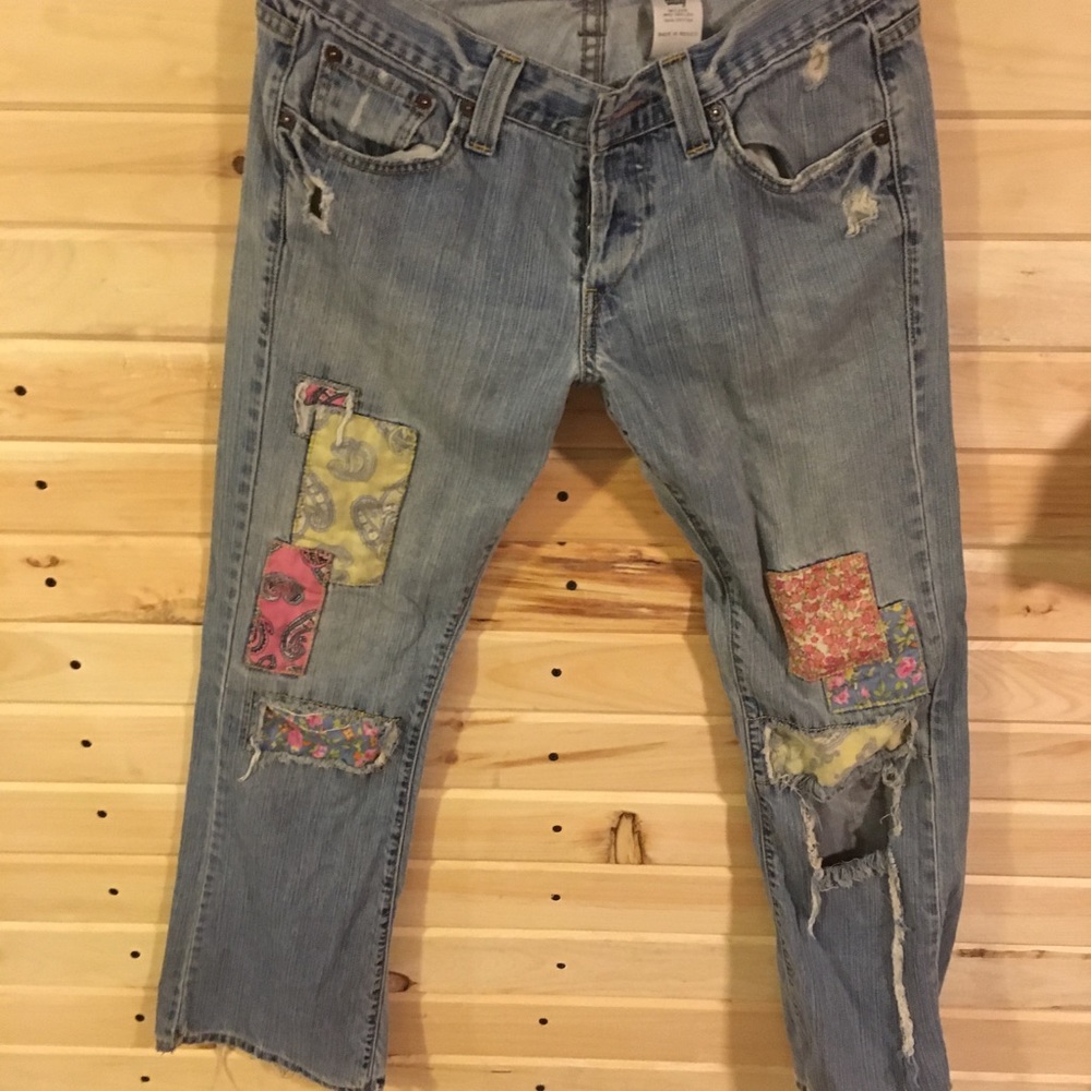 Vintage Levi’s 513 slouch patchwork pants